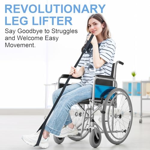 Rigid Leg Lifter for After Knee Surgery, Extra Long Leg Lifters for Elderly, Adjustable Leg Lifter Strap for After Hip Replacement, Limited Mobility, Foot Lifter Aid for Bed, Car, Wheelchair