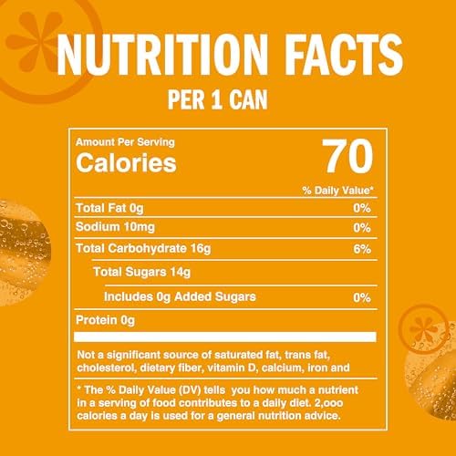 IZZE Sparkling Juice Beverage Blend, Peach, No Sugar Added, 8.4 FL OZ, 24 Cans