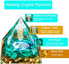 Orgone Pyramid, Small Healing Crystal Pyramid Porstive Energy Generator, Orgonite Pyramid for Resist Stress, Bring Good Luck and Wealth