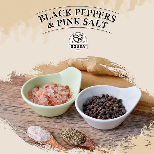 52USA Whole Black Peppercorns 12 oz + Himalayan Pink Salt (Coarse Grain) 2 lb - Salt and Pepper Grinder, Black Peppercorn Refil, Pink Himalayan Sea Salt, 2 Piece Set