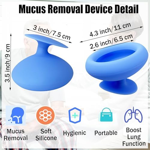 SADIKALO Mucus Removal Device - Chest Percussion Cup Portable Silicone Flutter Phlegm Remover for Adults