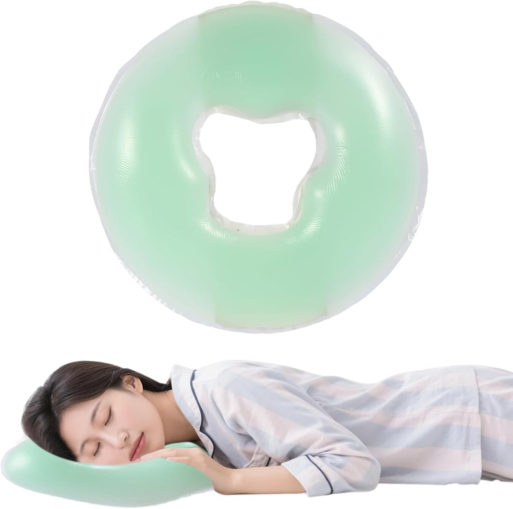 Silicone Face Massage Pillow, Spa Silicone Pillow for Massage Table, Soft Gel Face Relax Cushion Pad Beauty Face Relax Headrest Salon Skin Care Soft Overlay Travel Head Support(Green)