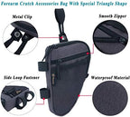 Forearm Crutch Bag Lightweight and Waterproof Forearm Crutch Accessories Storage Pouch with Triangle Shape, Universal Crutch Accessories Bag with Mesh Pocket to Organize Daily Essentials (Dark Grey)