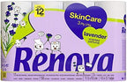 Renova Skin Care Lavender Toilet Paper – 12 Premium Scented 3-Ply Rolls