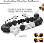 Hamoery Men Women 8mm Lava Rock Aromatherapy Anxiety Essential Oil Diffuser Bracelet Braided Rope Natural Stone Yoga Gifts Beads Bracelet Bangle-21017