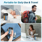Large Pill Organizer with 7 Large Compartments - Portable Pill Dispenser for Travel, Anti-Mix Design & Wide Opening Design, Easy Access to Vitamin Dispenser, Includes 20 Blank Stickers (Black)