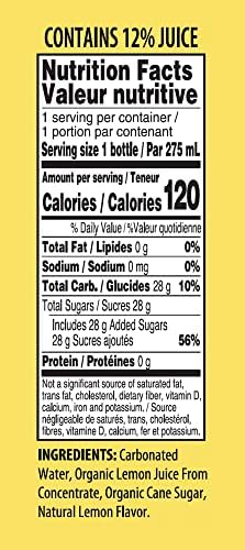 Tuscanini Organic Sparkling Lemonade, 9.3oz (6 Pack) | No Food Coloring or Artificial Flavors | Product of Italy | Premium Glass Bottle | Sparkling Party Drink