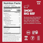 Chomps Grass-Fed and Finished Smoky BBQ Beef Jerky Snack Sticks 10-Pack - Keto, Paleo, Whole30, 10g Lean Meat Protein, Gluten-Free, Zero Sugar Food, Non-GMO