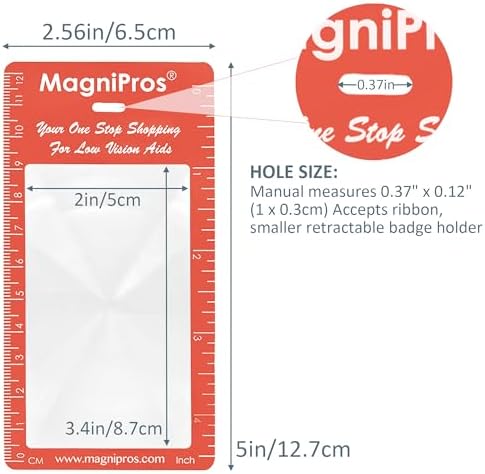 MAGDEPO 3X Bookmark Magnifying Card Pocket Size Plastic Fresnel Lens (6 Pack) for Reading Menus, The Bible, Labels, and Small Texts Easy to Carry by Badge Holder