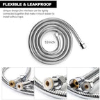 Shower Hose, 59 Inches Long Stainless Steel Handheld Shower Head Hose with Brass Insert and Nut - Durable and Flexible