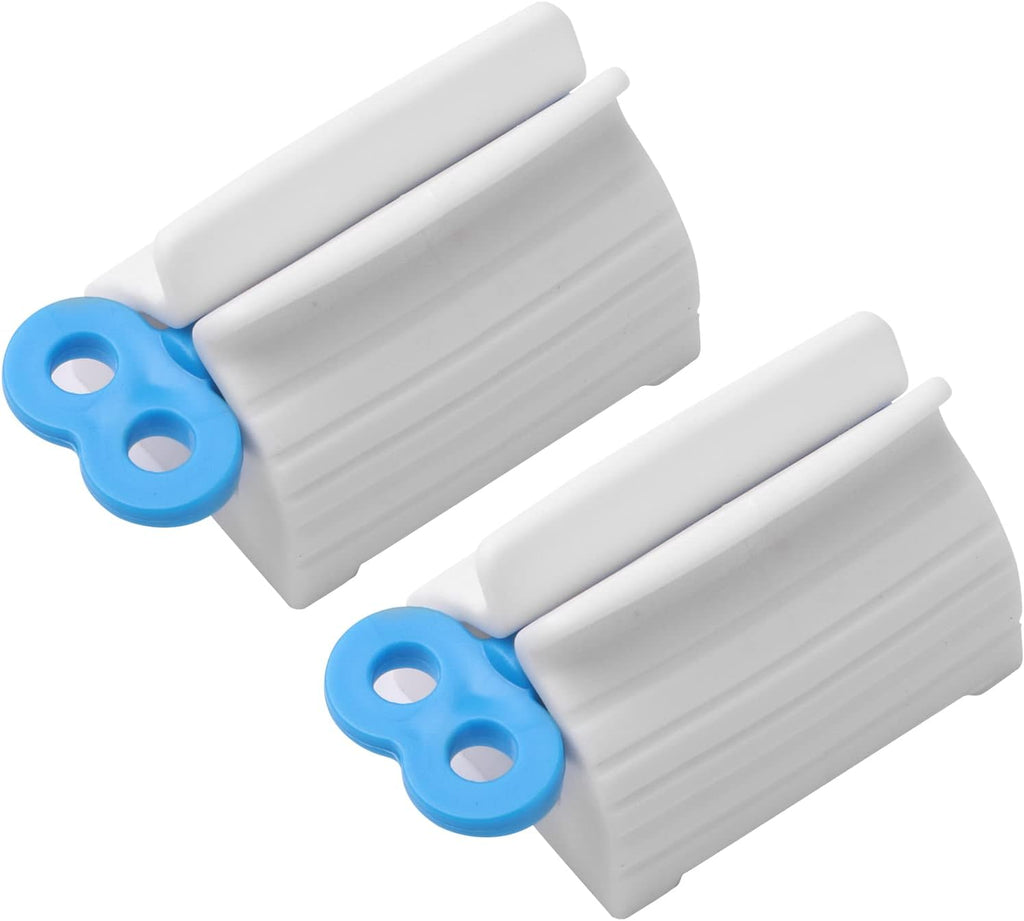 JIAKAI 2pcs Rolling Tube Toothpaste Squeezer Toothpaste Seat Holder Stand for Bathroom Accessories（Blue
