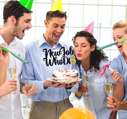 New Job Who Dis Cake Topper - Congrats Coworker/The Beginning of a New Chapter - New Job Gift for Her/His - Going Away/Corporation Farewell Party Decoration Supplies