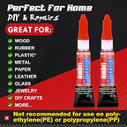 12 X 3g Super Glue Liquid, Clear Strong Adhesive,Fast Drying Cyanoacrylate Glue for Wood, Rubber, Leather, Plastic, Metal, DIY Crafts and More