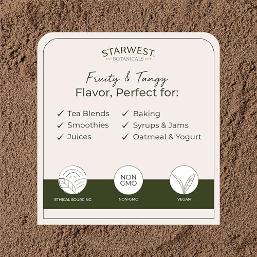 Starwest Botanicals Rosehips Powder Organic - Dried Herb for Tea & Baking, Finely Ground, Certified Kosher, Non-GMO - Bulk 1 lb Bag