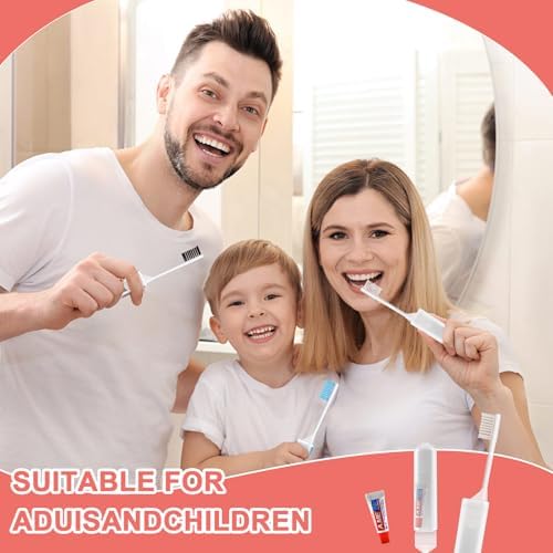 Travel Toothbrush Set Portable Foldable Soft Toothbrushes with Mini Toothpaste Kit for Camping Hikig Business Trip (5pcs)