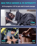 Comfytemp TENS Unit Muscle Stimulator for Pain Relief Therapy, TENS Machine with 24 Modes and DIY, Dual Channel EMS Unit, Pulse Muscle Massager for Back, Shoulder, Sciatica, Arm, 10 Electrode Pads