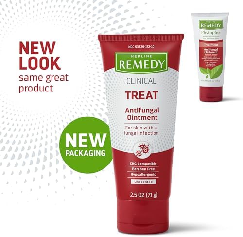 Medline Remedy Clinical Antifungal Ointment, 2.5 oz., Effective Treatment for Athlete's Foot & Ringworm, Single Tube