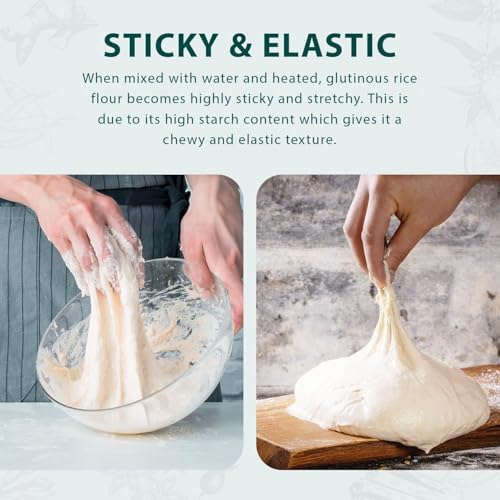 Soeos Glutinous Rice Flour 48 Ounce (Basic), Rice Flour for Baking or Cooking, All Natural White Rice Flour, Vegan, Gluten-Free