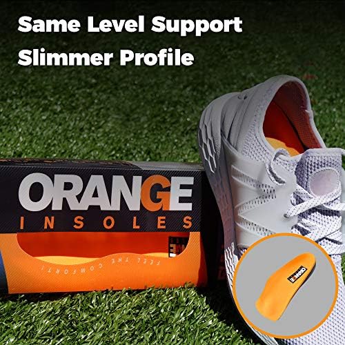 Orange Insoles A 3/4 Fits Men's Shoe 4.5-5.5, Women's 6-7 Uses a Heel Cup, Contoured Medial Arch, and Metatarsal pad to Help with Better Alignment and Weight Distribution, Versatility in Your Shoes