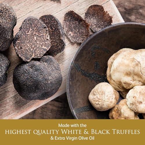 TruffleHunter - Black & White Truffle Oil Set - Extra Virgin Olive Oil for Cooking & Seasoning - 8.45 Oz X2