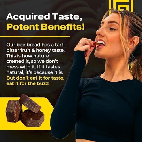 Spartan Bee Bread Chewables – Bee Bread Raw Organic Natural Multivitamin with Bee Pollen, Propolis & Royal Jelly | Fermented for Energy, Vitality, Recovery & Immunity | Non-GMO, Nothing Synthetic