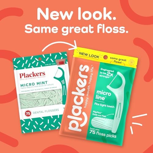 Plackers Micro Mint Dental Floss Picks, 90 Count, Pack of 3