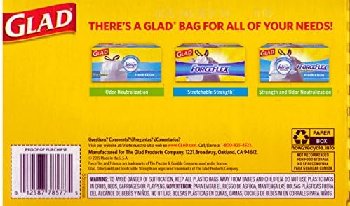 Glad Tall Kitchen Drawstring Trash Bags With Reinforcing Bands 13 Gal 60 Ct