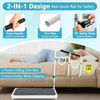 Bed Step Stool with Rail for High Beds - Adults & Elderly Assist Step Up Foot Stool with Handle - 400lb