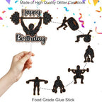 7 PCS Gym Party Cake Toppers - Fitness Party Theme or Bodybuilder Birthday Party Weight Lifting Decoration