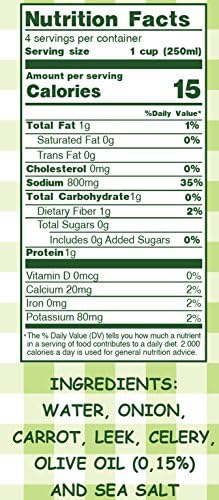 Aneto 100% Natural Vegetable Broth | 34 fluid ounce - 1 Pack | Made in Spain | Whole Ingredients | Gluten Free |