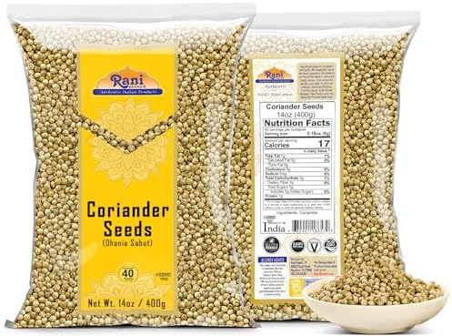 Rani Coriander (Dhania) Seeds Whole, Indian Spice 14oz (400g) ~ All Natural | Gluten Friendly | NON-GMO | Vegan | Indian Origin