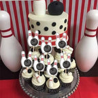 Rsstarxi 40 Pack Cupcake Toppers - Sport Party Cupcake Picks - Bowling Alley Themed Birthday Party Cake Decorations for Baby Shower & Kids Birthday Parties