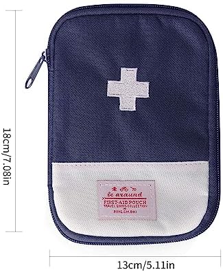 JIAKAI 2 Packs First Aid Bag,Empty First Aid Pouch,Mini Portable Medical Bag for Outdoor Camping Hiking Travel Emergency，Multifunction Emergency Medicine Storage Bag-7x5 inch