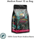 Bones Coffee Company Costa Rica Single-Origin, Cocoa, Nutty and Milk Chocolate Notes, Ground Coffee Beans, Low Acid Medium Roast Arabica Beans Flavored Coffee for Auto drip Coffee Maker, 12 oz Ground