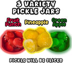 Alky Therapy Triple Pickle Bundle, Candy Flavored Dill Pickles Variety Pack, Fruit Punch, Pineapple, Green Apple, 3 Jars, Perfect for Snacks and Gifts