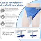 Urine Collection Wearable Bag Catheters for Men Reusable Wearable Silicone Urine with 2 Urine Catheter Bags (2000 ML*1+1000 ML*1) (Large)