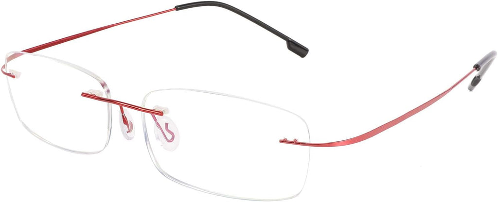 FEISEDY Lightweight Rimless Titanium Stainless Steel Anti-Blue Light Reading Glasses B2686