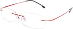 FEISEDY Lightweight Rimless Titanium Stainless Steel Anti-Blue Light Reading Glasses B2686