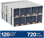 120 Packs Pocket Packs Facial Tissues, 4 Ply Travel Size Tissues, Soft and Unscented