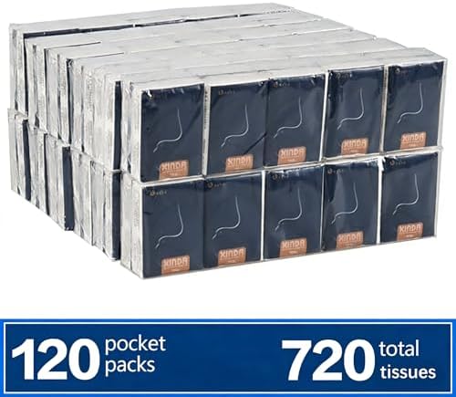 120 Packs Pocket Packs Facial Tissues, 4 Ply Travel Size Tissues, Soft and Unscented