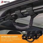 ORYX Roll Bar Grab Handles, 2 Pack Heavy-Duty Grab Handles for Jeep Wrangler CJ YJ TJ LJ JK JL (1944–2026), UTV ATV Roll Cage Handles, Universal 1.5"–4" Roll Bar, No-Drill Off-Road Safety Handles