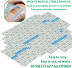 50 Pieces 4 x 6 in Stretch Waterproof Adhesive Bandages Transparent Film for Tattoo Aftercare and Skin Repair Adhesive Tattoo Supply Wrap