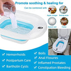 Electric Sitz Bath, Sitz Bath for Hemorrhoids, Sitz Bath for Postpartum Care, Toilet Seat Tub for Women Men, Sitz Baths Salts Bowl, Sits Bath Soak Pan, Hip Bath Basin, Collapsible, Blue