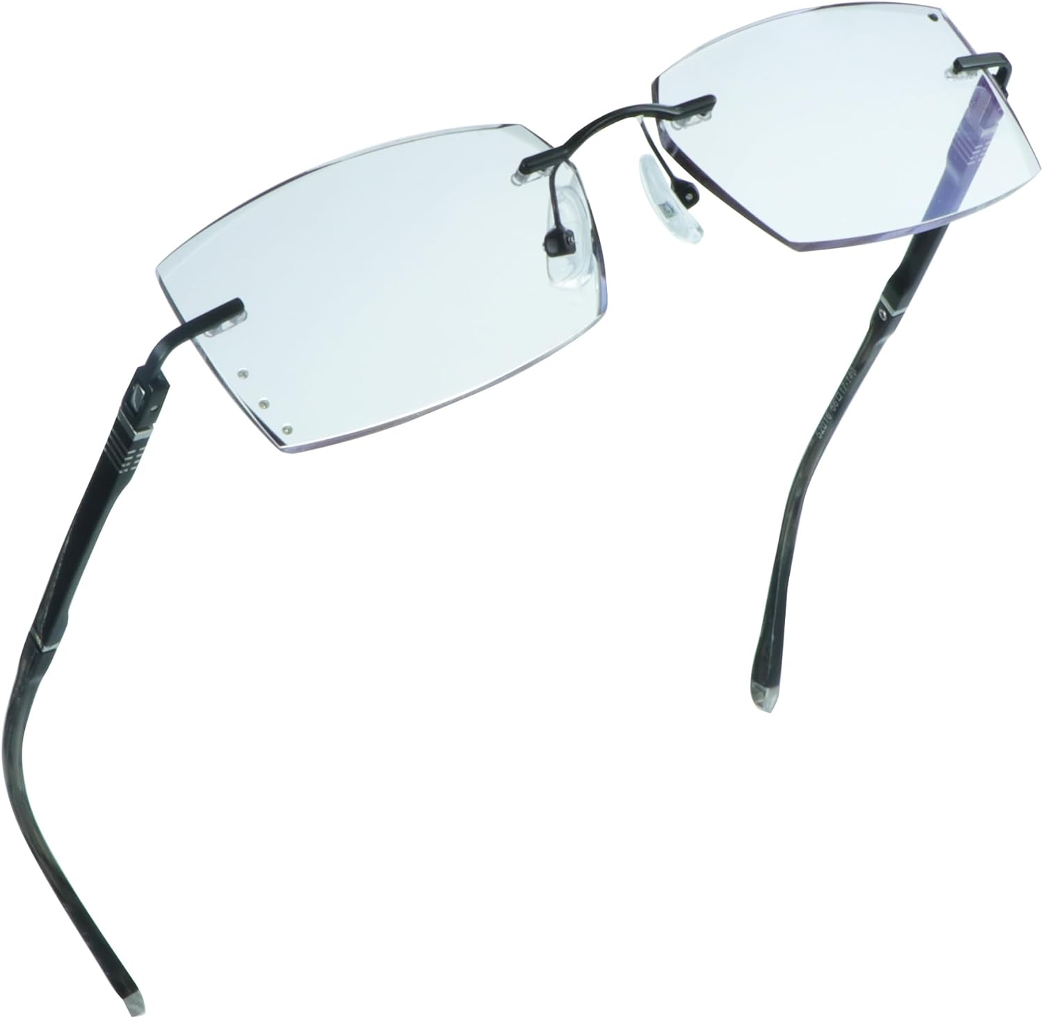 LifeArt Blue Light Blocking Glasses, Computer Reading Glasses, Anti Blue Rays, Reduce Eyestrain, Rimless Frame Tinted Lens with Diamond, Stylish for Men and Wowen (No Magnification)