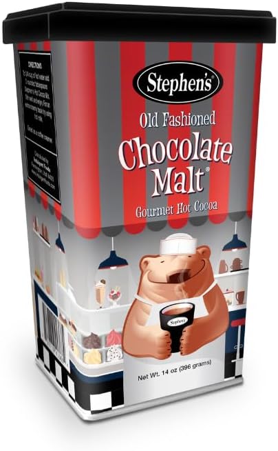Stephen's Gourmet Hot Cocoa, Old Fashioned Chocolate Malt, 14 OZ (Pack of 1)