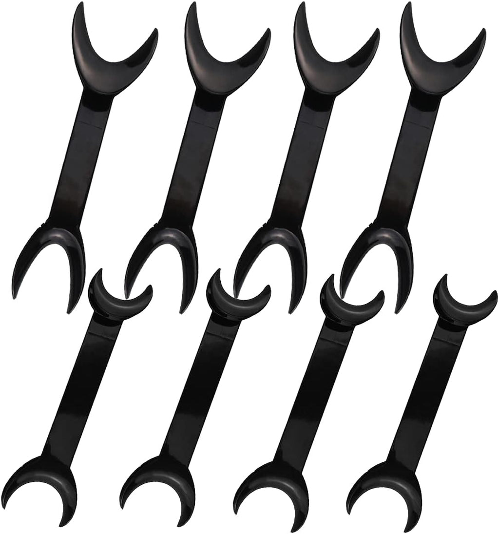 8 Pack Black T-Shape Intraoral Cheek Lip Retractor, 4 Large Size+4 Small Size Double Head Mouth Opener for Teeth Whitening Retractor, Dental Orthodontic Oral Care Tool