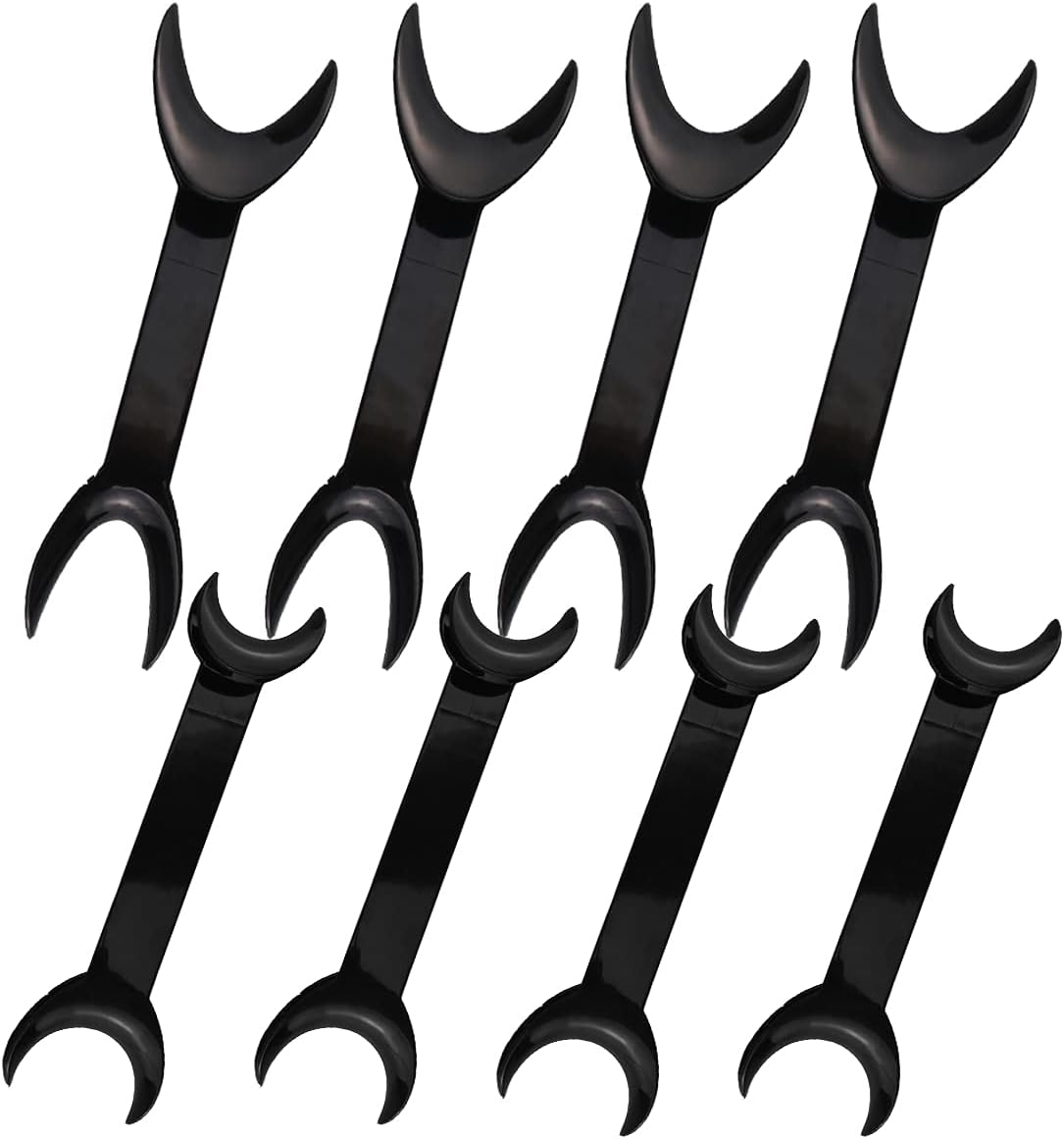 8 Pack Black T-Shape Intraoral Cheek Lip Retractor, 4 Large Size+4 Small Size Double Head Mouth Opener for Teeth Whitening Retractor, Dental Orthodontic Oral Care Tool