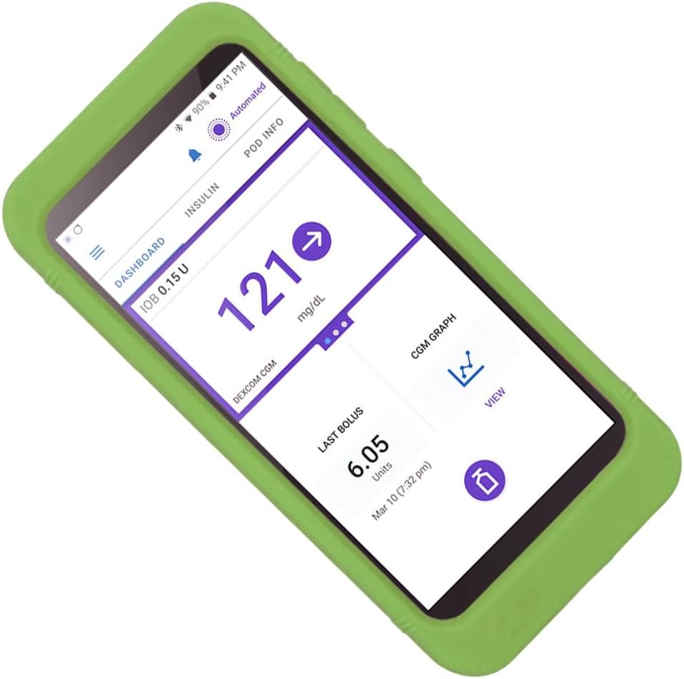 Silicone Case for Omnipod 5 Receiver (Continuous Glucose Monitoring) (Green)