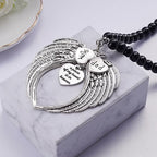 Silver Angel Wings A Piece of My Heart is in Heaven Rear View Mirror Car Charm, Mom Dad Angel Ornament, Sympathy Condolence Gift
