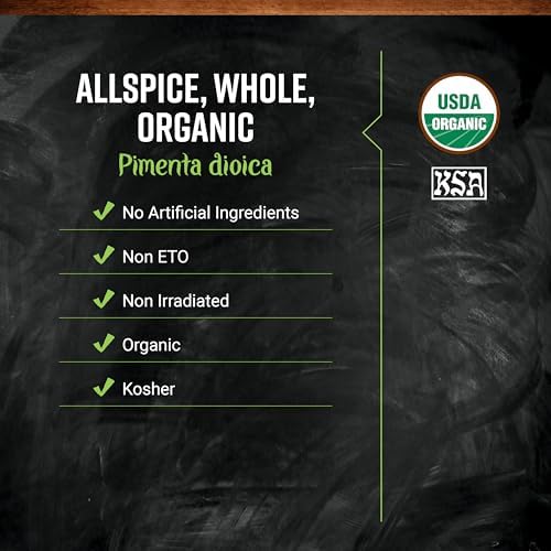 Frontier Co-op Organic Allspice Whole, Certified Organic, Kosher, Bulk Spice | 16 Ounce (Pack of 1)